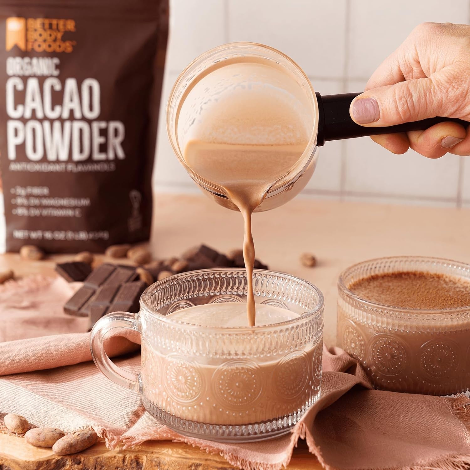 image:imageBetterBody Foods Organic Cacao Powder Rich Chocolate Flavor NonGMO GlutenFree Cocoa 16 ounce 1 lb bag16 Ounce Pack of 1
