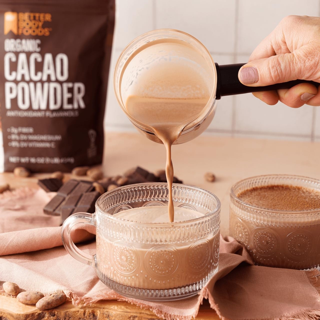 image:imageBetterBody Foods Organic Cacao Powder Rich Chocolate Flavor NonGMO GlutenFree Cocoa 16 ounce 1 lb bag32 Ounce Pack of 1