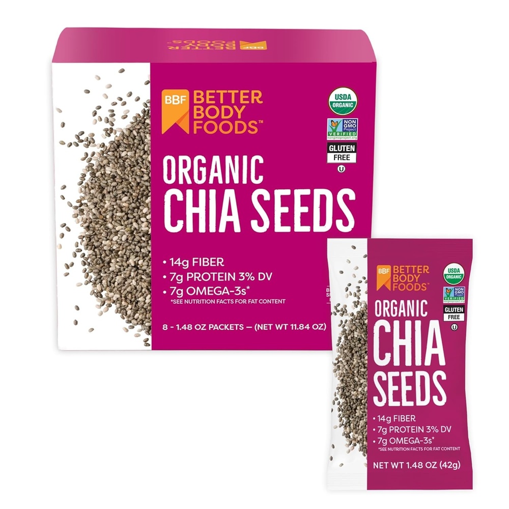 image:imageBetterBody Foods Organic Chia Seeds 2 lbs 32 Oz with Omega3 NonGMO Gluten Free Keto Diet Friendly Vegan Good Source of FiberChia