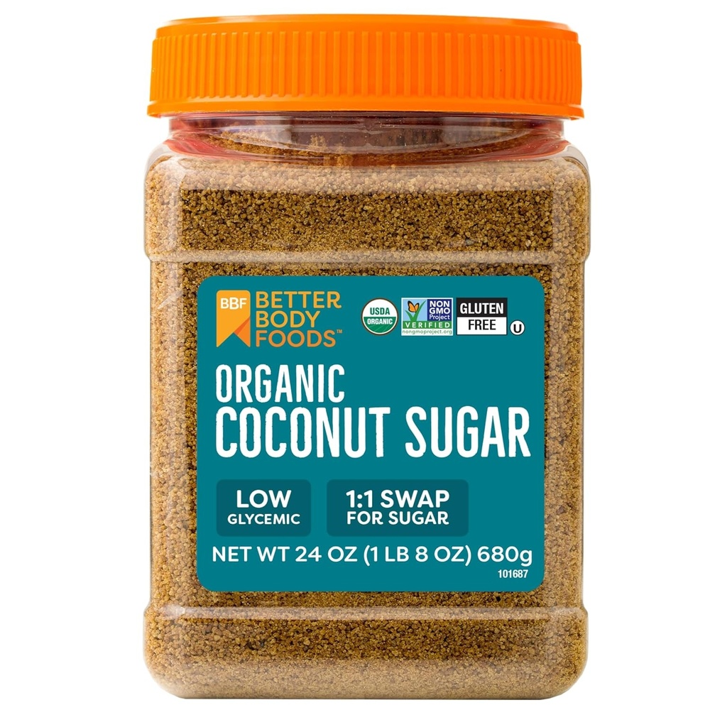 image:imageBetterBody Foods Organic Coconut Sugar GlutenFree NonGMO Low Glycemic Sugar Substitute 15 lbs 24 OunceCoconut Sugar