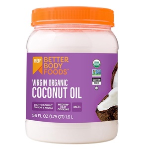 BetterBody Foods Organic Unrefined Coconut Oil – Hair & Skin Moisturizer, Baking & Cooking Oil – Light Aroma and Flavor – Butter Alternative – 56 Fl Oz(56 Fl Oz (Pack of 1))